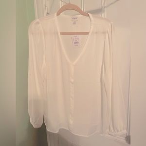 J. Crew flowy white sheer top - NWT